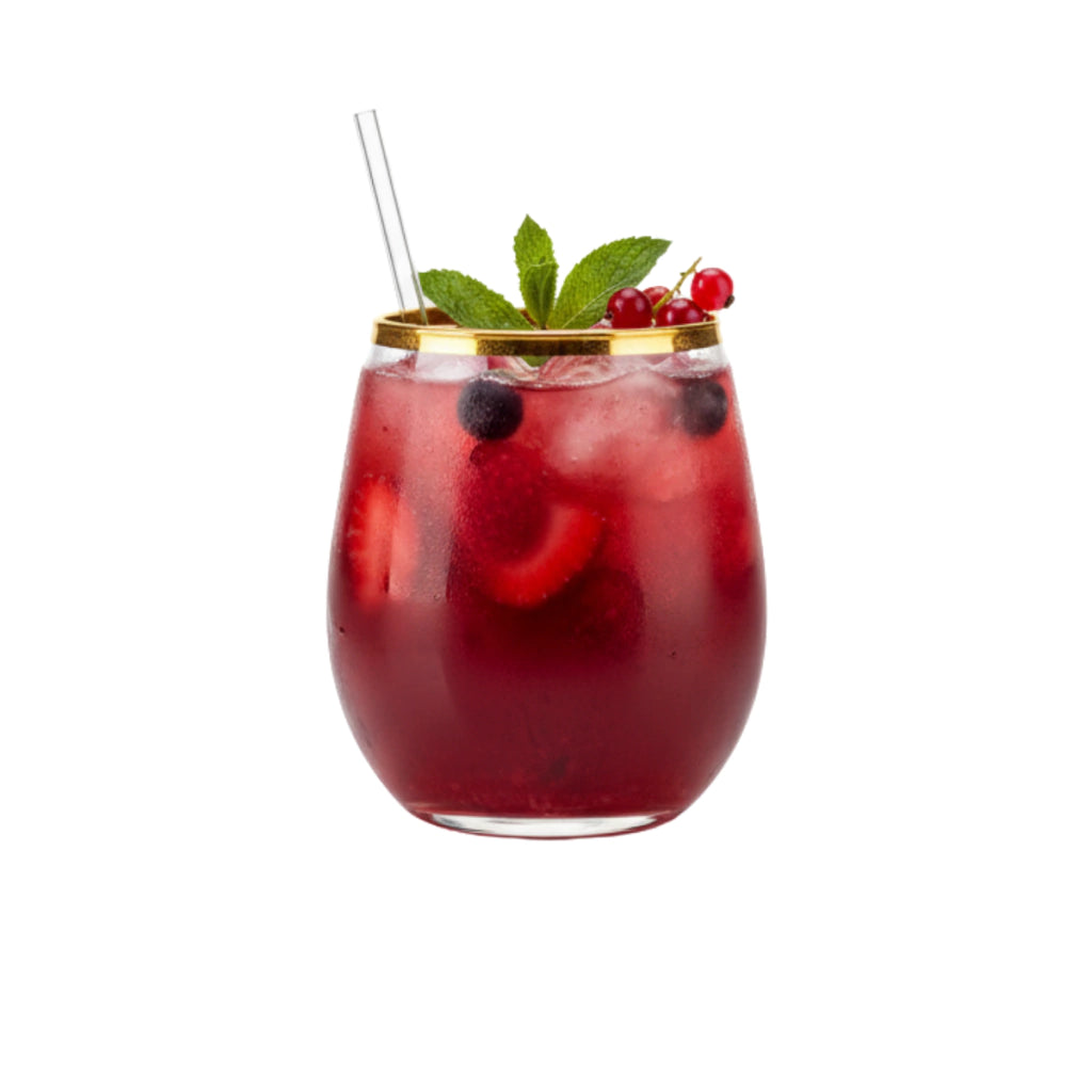 Vaso Fino Oro 350 ml - Agua, Vino y Cócteles Restaurante, Casa, Bodas, Catering, Stem less.