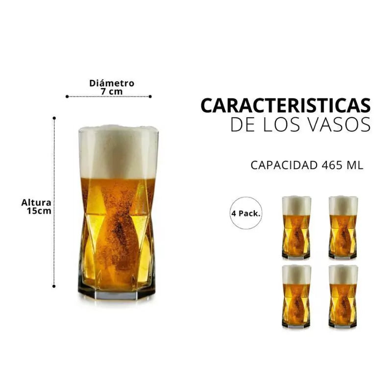 Juego de 12 Vasos Rombus HB 465 ml