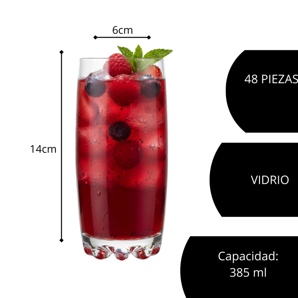 Bibita, Vaso whiskey 385 ml, agua, refresco, cocteles. Restaurante,casa, bar. Revera