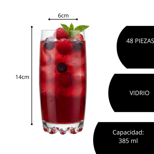 Bibita, Vaso whiskey 385 ml, agua, refresco, cocteles. Restaurante,casa, bar. Revera