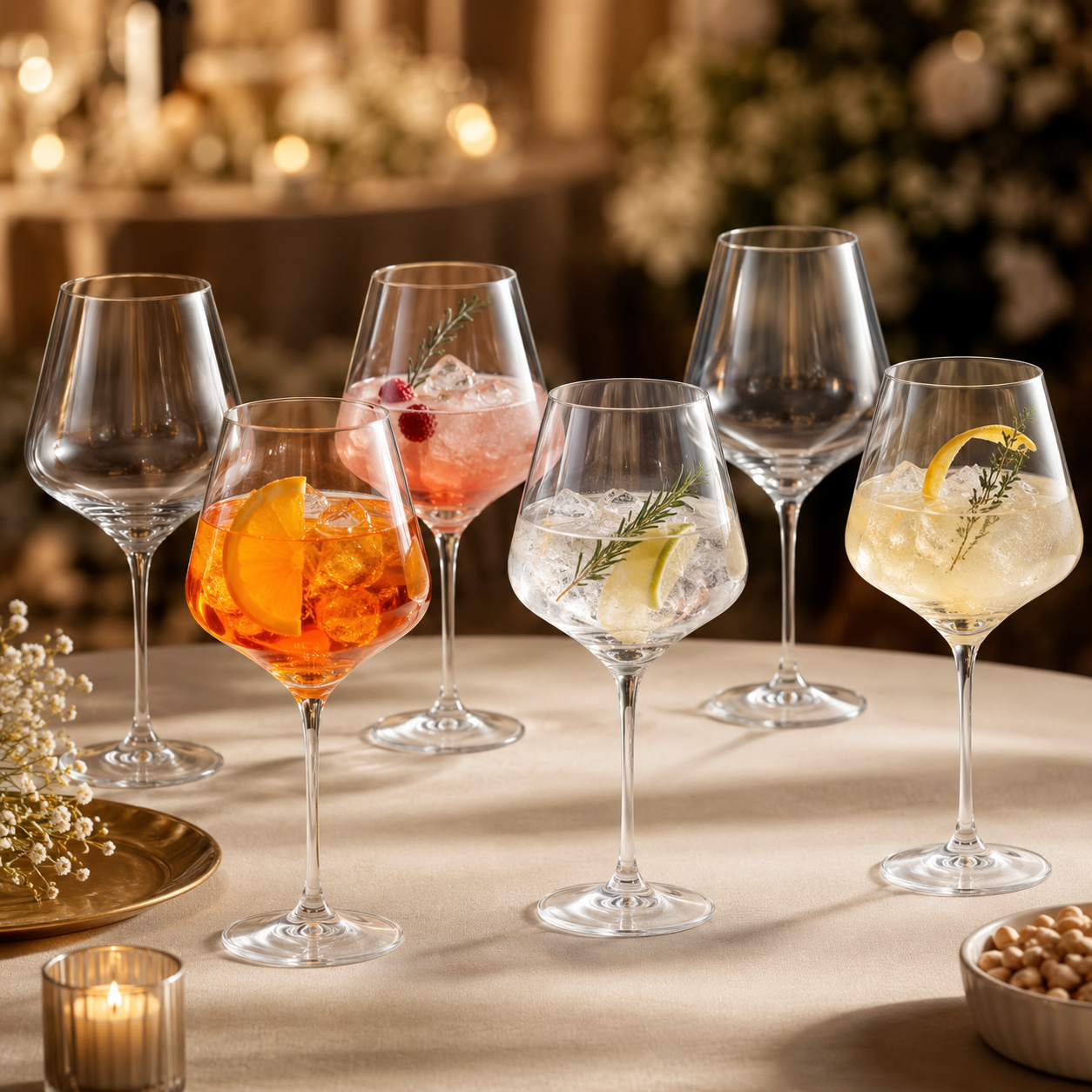 Copa Globo Elegance 440 ml para Cocteles, Drinks, Vino Tinto, Cabernet, Merlot y Malbec 6 pzs