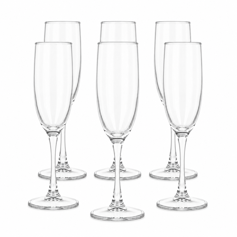Copa Flauta para Champaña 170 ml para Champaña, Prosecco y Vino Espumoso 6 pzs