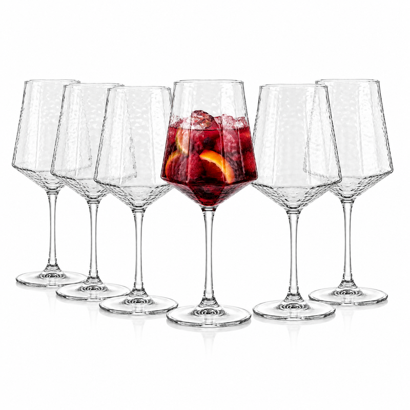 Copa Diamond con Diseño de Rayas 430 ml para Aperol Spritz, Gin Tonic y Cocteles 6 pzs