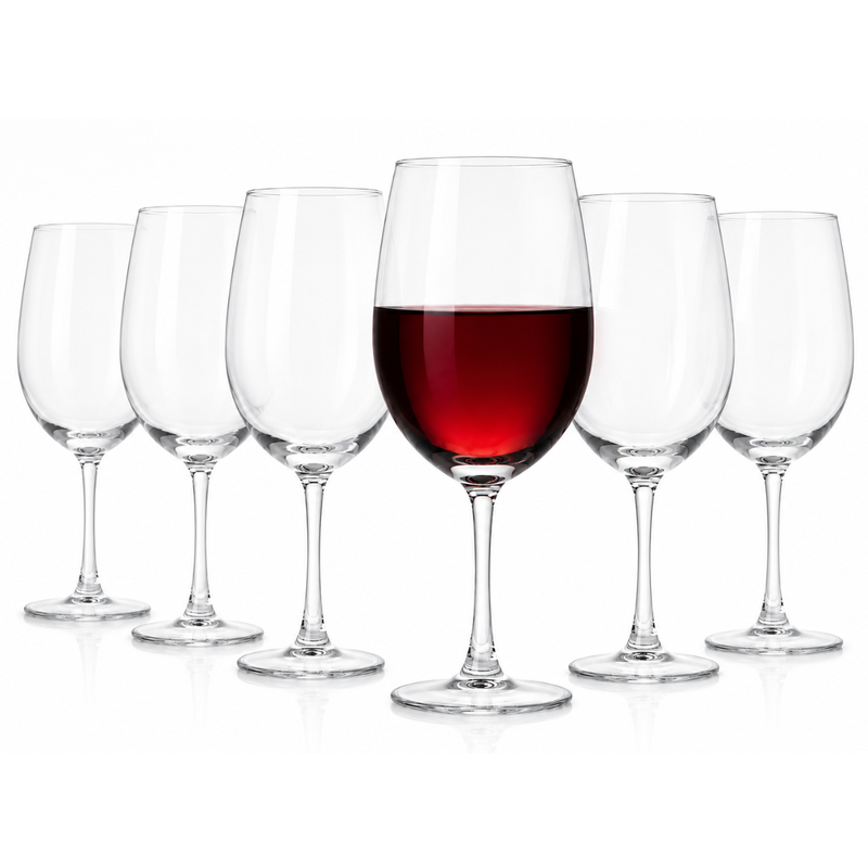 Copa Sienna 465 ml para Vino Tinto, Vino Blanco, Agua y Degustación, ideal para Restaurantes y Eventos 6 pzs