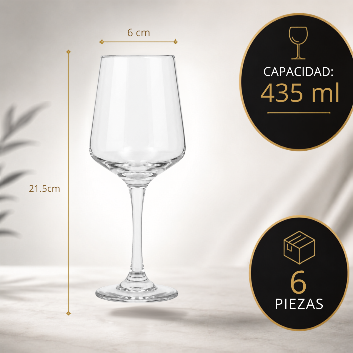 Copa de Vino Tinto Phantom Deli 435 ml para Cabernet, Merlot y Malbec 6 pzs