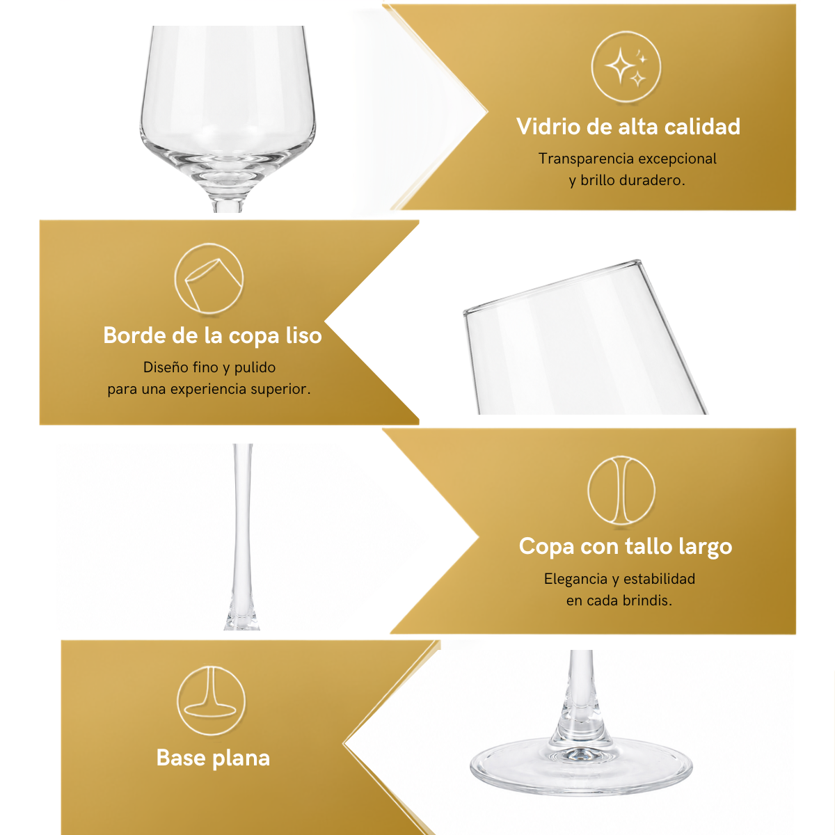 Copa de Vino Tinto Phantom Deli 435 ml para Cabernet, Merlot y Malbec 6 pzs