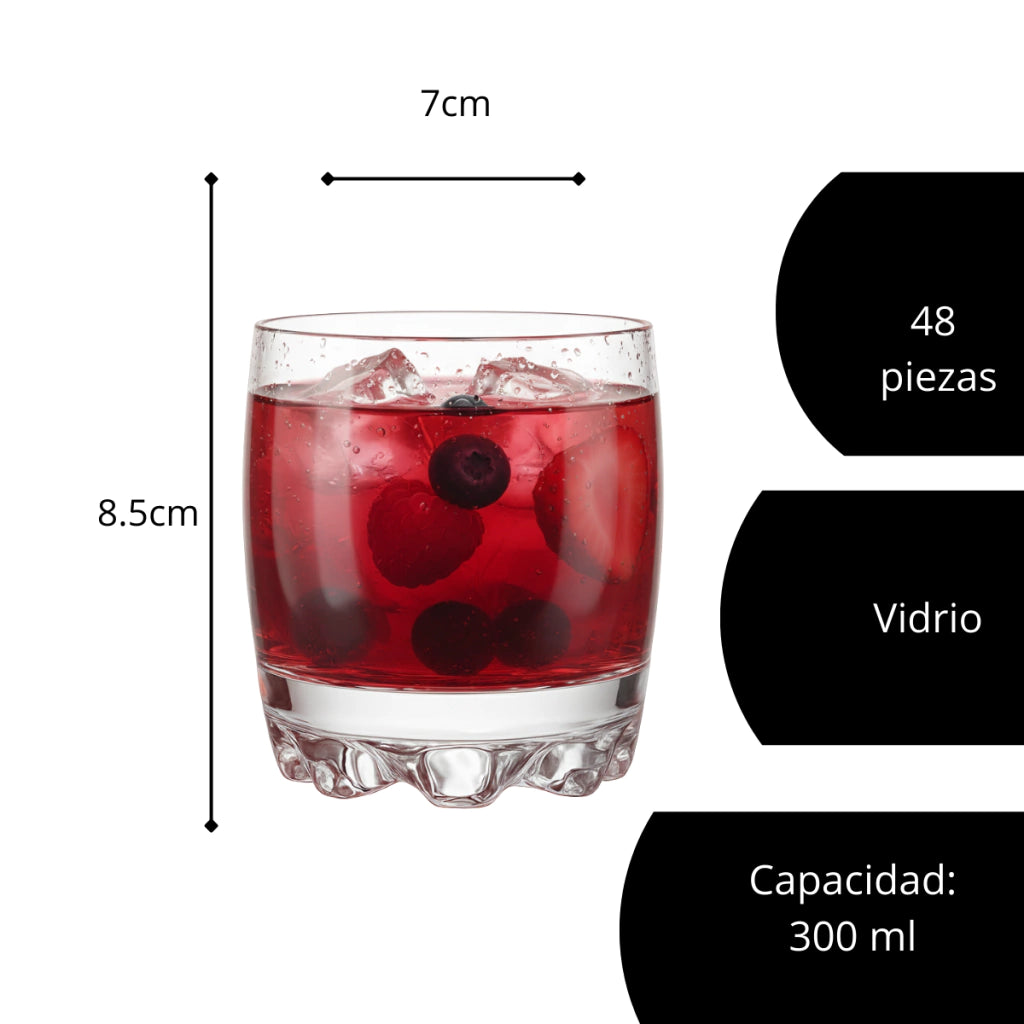 Aqua, Vaso whiskey 300 ml, agua, refresco, cocteles. Restaurante,casa, bar. Revera