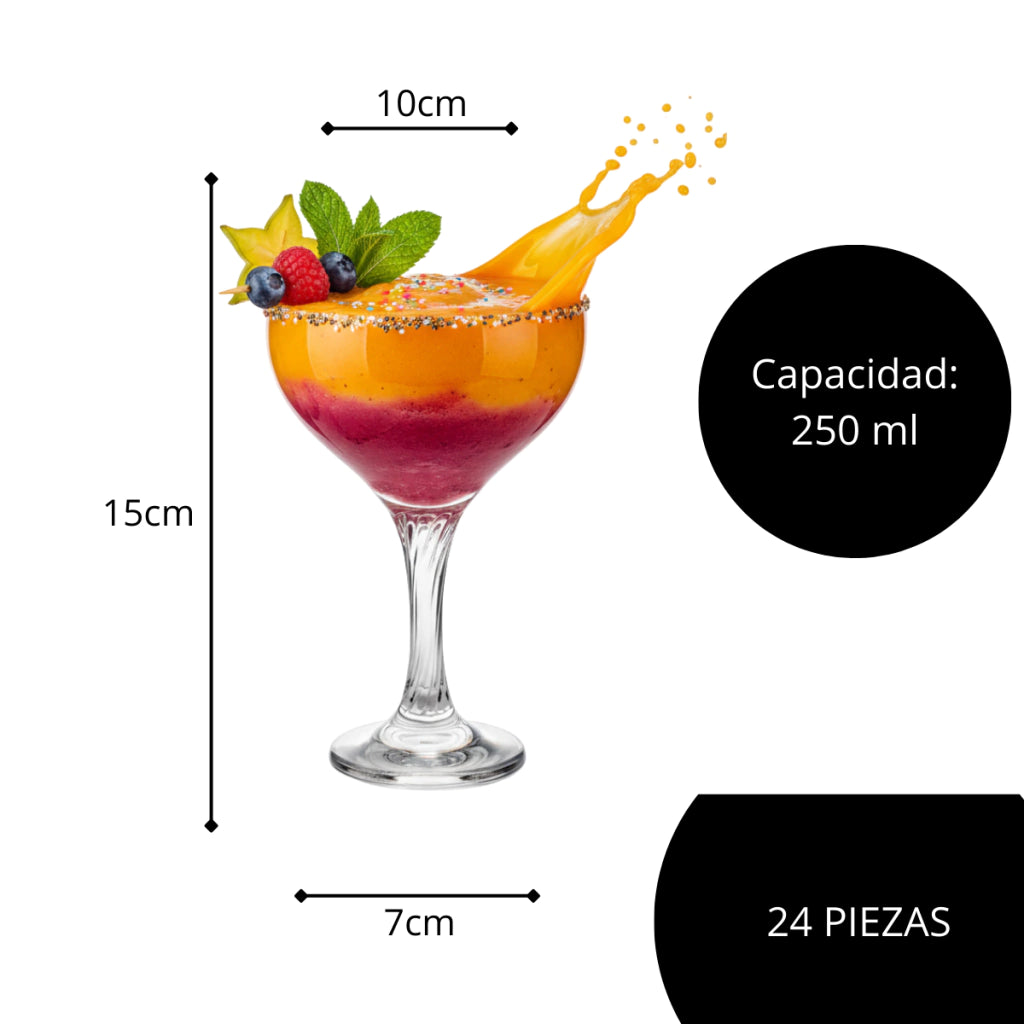 Copa Coupe 250 ML Ideal para bares y restaurantes. cócteles Diseño resistente y elegante. Charming