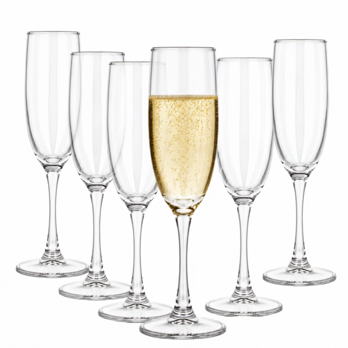 Copa Flauta para Champaña 170 ml para Champaña, Prosecco y Vino Espumoso 6 pzs