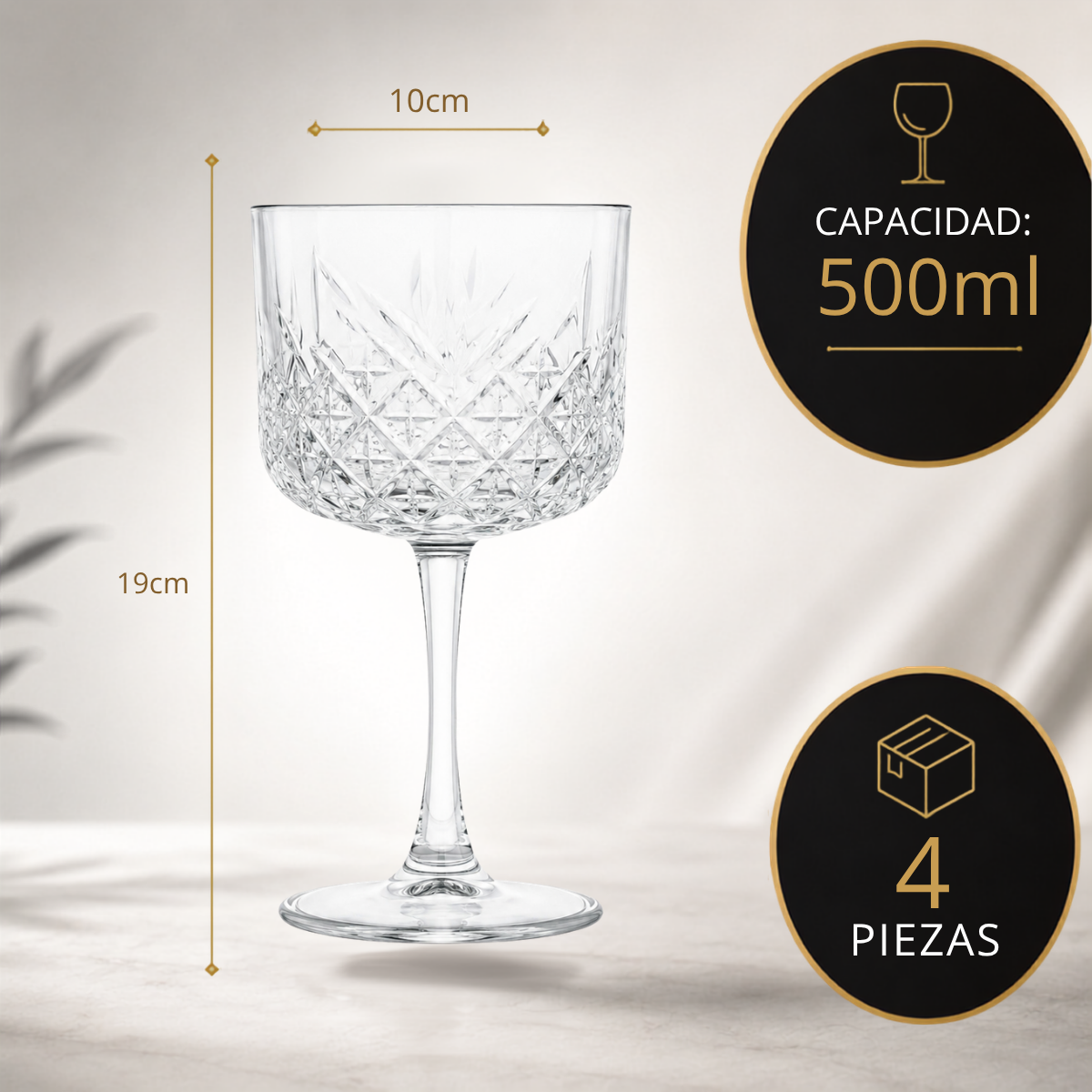 Copa Gin Tonic Timeless 500 ml para Gin Tonic, Aperol Spritz y Cocteles 4 pzs