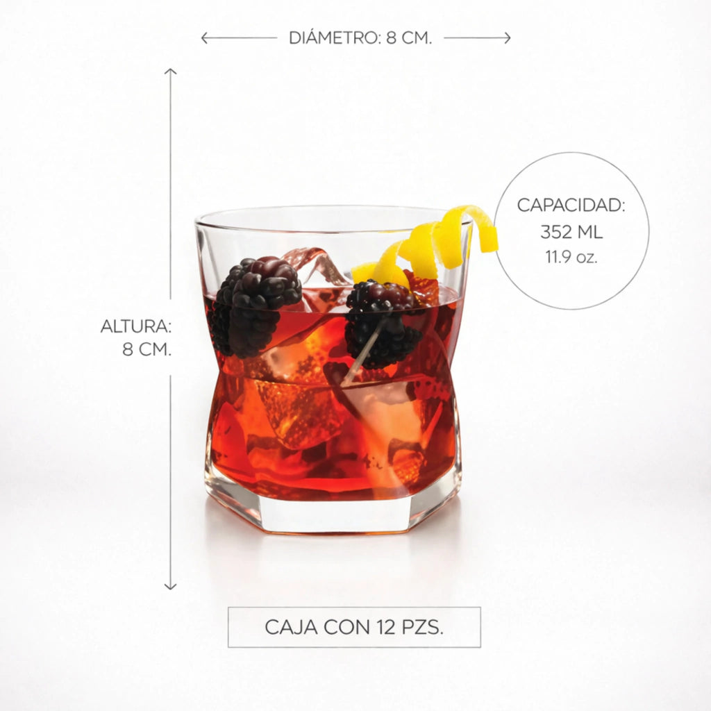Vaso Rombus dof 352 ml 12 pzs