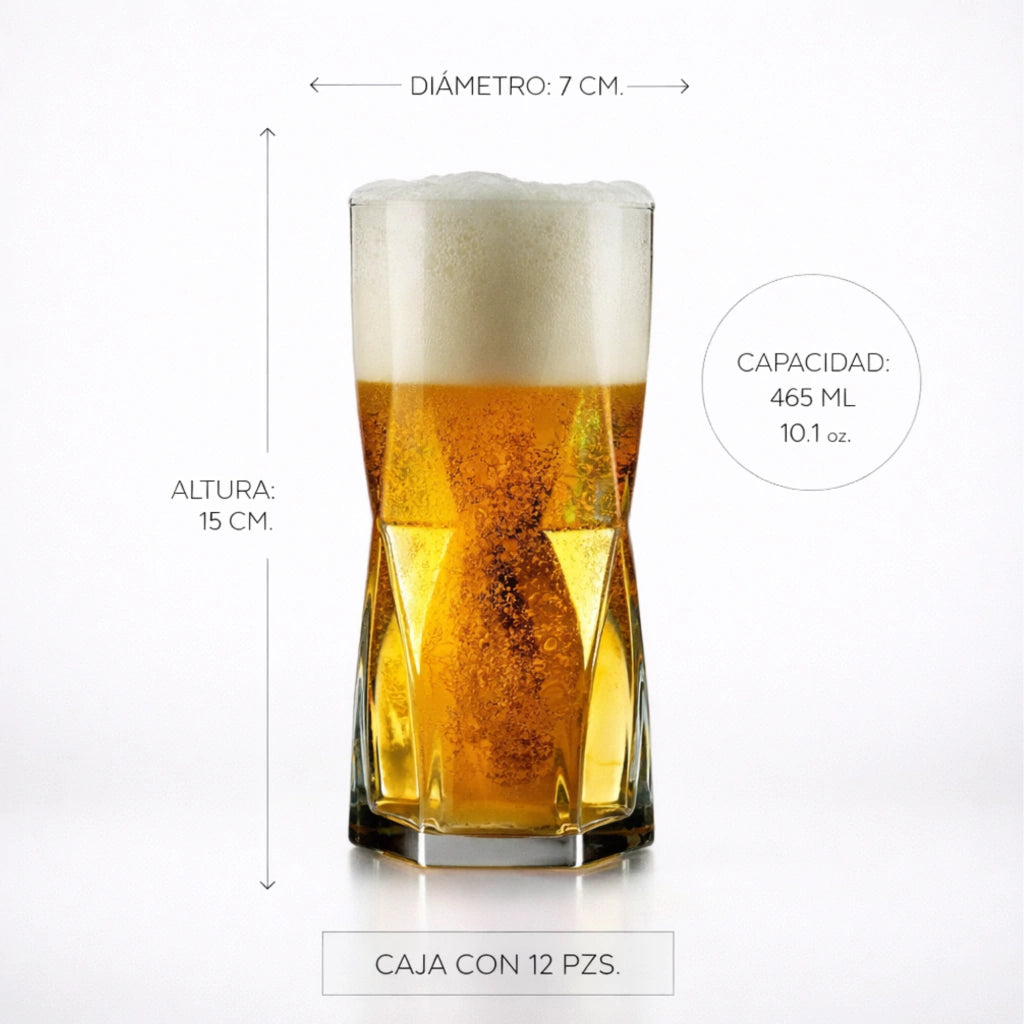 Juego de 12 Vasos Rombus HB 465 ml